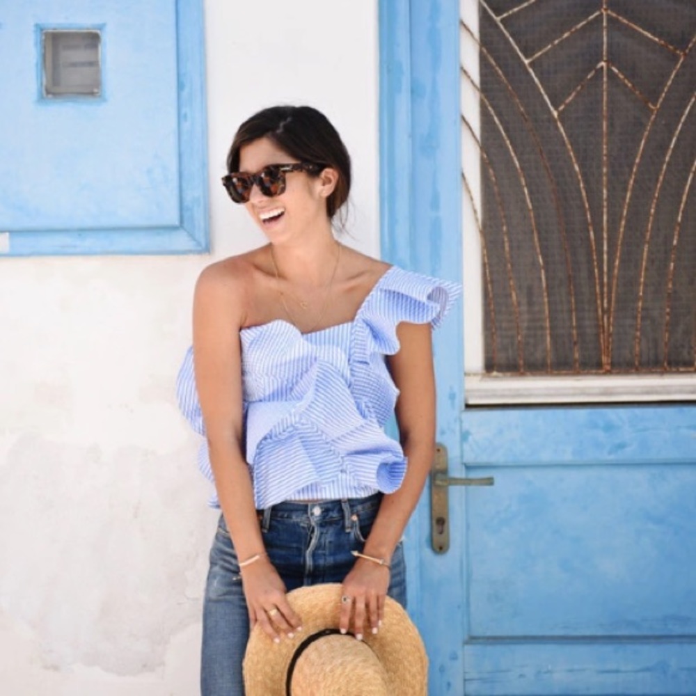 One Shoulder Ruffle Top